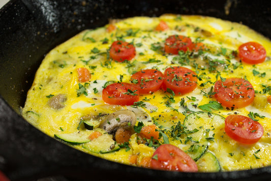veggie frittatta in a pan