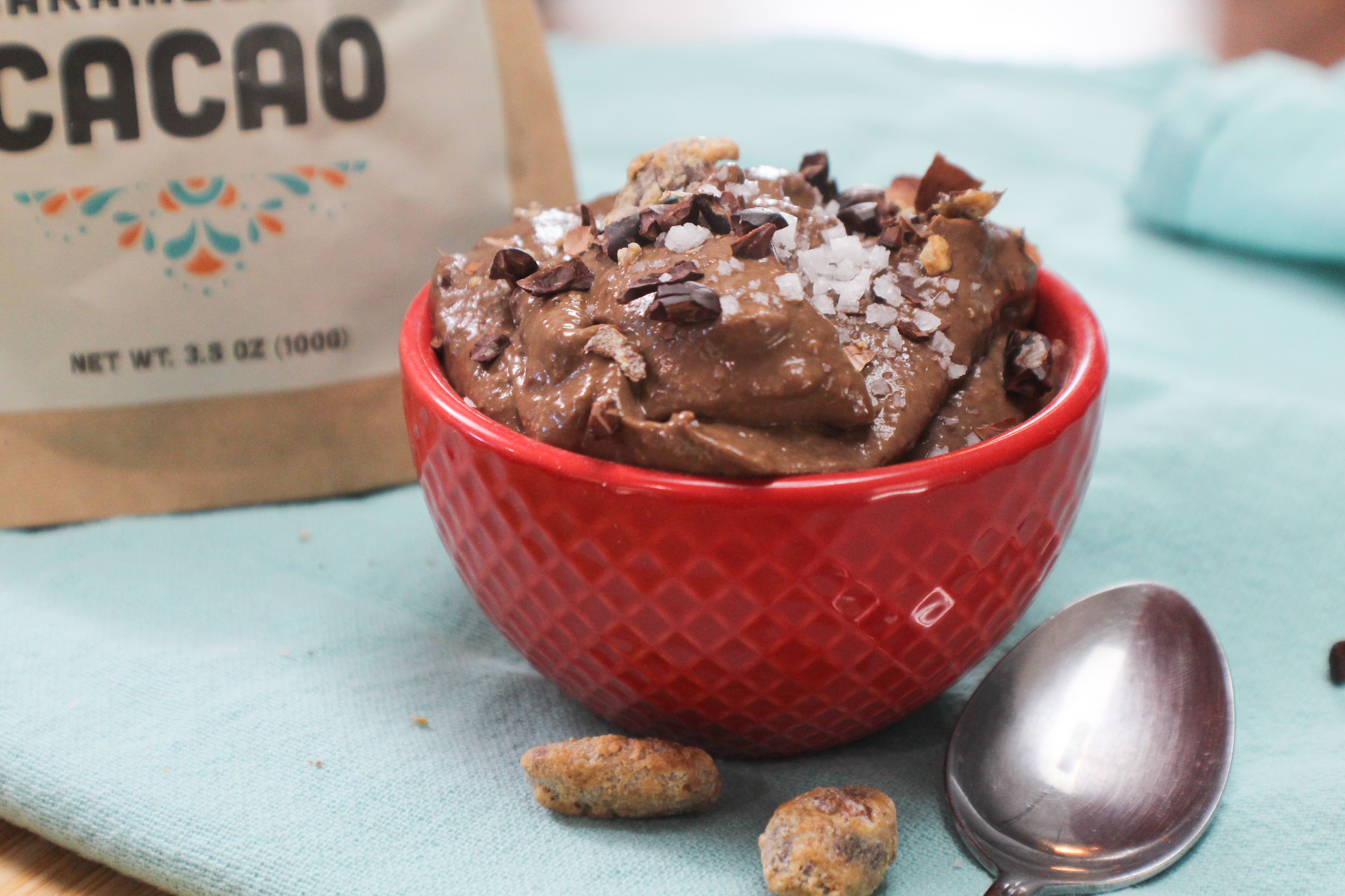 SALTED CHOCOLATE AVOCADO PUDDING WITH CARAMELIZED CACAO Ava Jane Kitchen