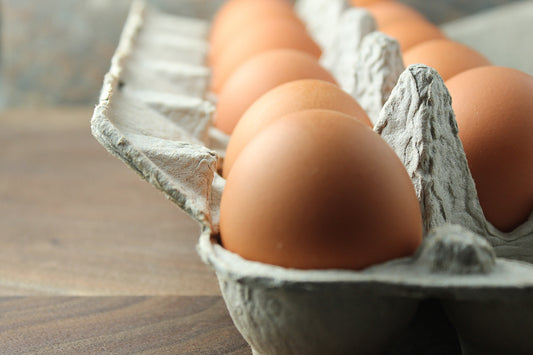 ceramic egg holder with eggs