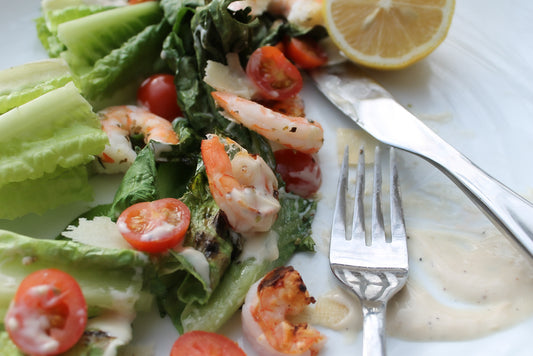 salad with knife and fork