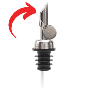 stainless steel pour spout with lid closed