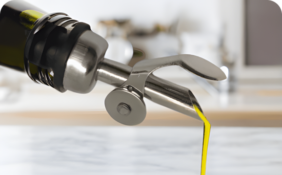 oil coming out from pourer spout